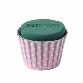Cupcake för snittblommor, rosa prickig. 2-pack